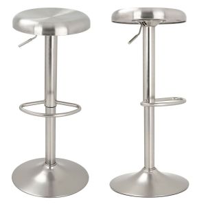 Rendez Vous Déco Tabouret de bar Silver 60/82 cm (lot de 2)