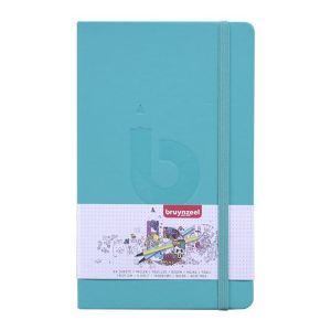 Carnet bullet journal 13 x 21 cm 140g 64 feuilles pages pointillées Bruynzeel bleu