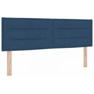VidaXL T&ecirc;te de lit Autre avec t&ecirc;te de lit Bleu 140 cm tissu