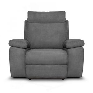Loungitude Fauteuil de relaxation manuel HOUDA en tissu - Gris - 1 place - Contemporain - Design - Relaxation