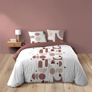 Douceur D'intérieur - Housse de couette 240x220 + 2 taies chilipop rose 100% coton