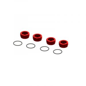 Arrma Aluminum Front Hub Nut Red (4) inc O-Rings