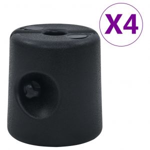 VidaXL Poids de tonnelle 4 pcs PE Noir