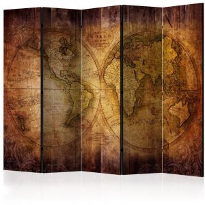 Artgeist Paravent 5 Volets "World on Old Map" 172x225cm