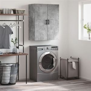 VidaXL Armoire Murale, Placard Suspendu avec Rangement, Meuble Flottant de Salon Bureau Chambre, Moderne, Gris Béton Bois d'Ingénierie