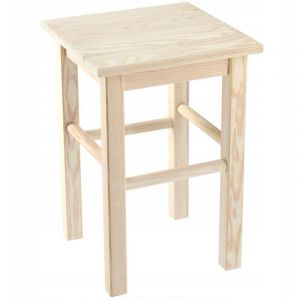 Kadax - Tabouret en Bois de Pin Naturel, Élégante Chaise pour Ajouter Une Touche de Charme Rustique à Votre Décoration Intérieure (Carré)