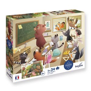 Sentosphère Puzzle – 24 pièces x2 – Vive l'École – en Classe - La Nature – Coffret créatif pour Enfants dès 3 Ans – 7708