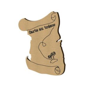 Sujet en bois médium - Carte au trésor - 5,5 x 3,5 cm