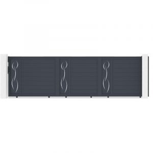 Casanoov - Portail coulissant 5m life 500 x 140cm aluminium gris