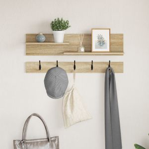 VidaXL Porte-manteau mural avec étagère avec stockage Chêne sonoma 90 x 15 x 36 cm