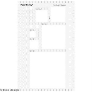 Rico Design Pochoir &agrave; bullet journal carr&eacute;s 15 x 9,5 cm