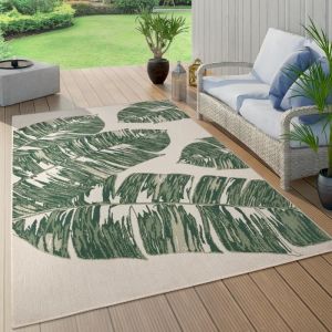 Paco Home - Tapis Exterieur Terrasse Salon Cuisine Palmiers Jungle Fleuri Motif Boho Vert 100x200 cm, Vert 12