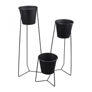 Image de Set de 3 pots sur pied en métal Graphic Ethnic - Ø16xH24cm%u2026 5CAP710NR