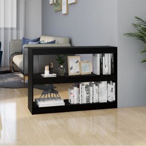 VidaXL Bibliothèque/Séparateur de pièce Noir 100x30x71,5 cm Pin massif