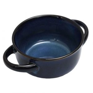 HOME DECO FACTORY, KA0429, Bol &agrave; Soupe en Gr&egrave;s Durable, Design &Eacute;l&eacute;gant et Intemporel, Id&eacute;al pour Soupe, Salades et Desserts, Compatible Lave-Vaisselle, Taille : Grande, Couleur : Bleu