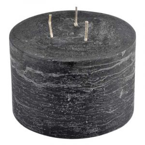 Image de Bougie Déco 3 Mèc s "Rustique" 12cm Noir Prix