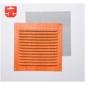 Grille d'aération aluminium chêne à visser 15x15cm