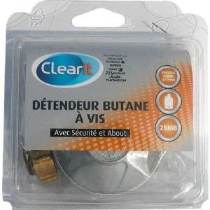 Clearit Détendeur pour gaz butane a vis 28 MB avec sécurité + about