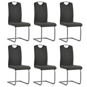 VidaXL Chaise de salle à manger 6 pcs Cuir artificiel 43x55x100cm Gris