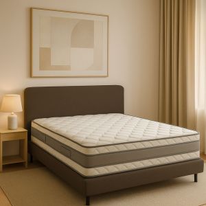 Nuits D'or Deluxe Memory Matelas 160x200 face de contact M&eacute;moire de Forme - Hauteur 21 CM - Soutien Ferme -