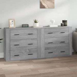 Image de VidaXL Buffets 2 pcs sonoma gris bois d'ingénierie Gris