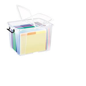 CEP Office Solutions Boîte de rangement plastique 40 L Strata translucide - Lot de 5