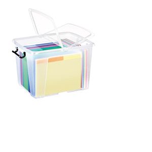 Image de CEP Office Solutions Boîte de rangement plastique 40 L Strata translucide - Lot de 5