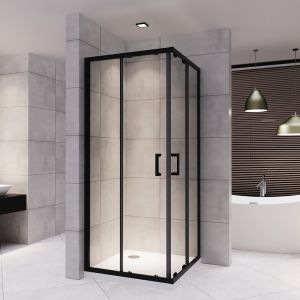 LANABLACK Porte de douche coulissante H. 185 cm verre 6 mm transparent 70 x 85 cm