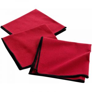 3 Serviettes de table coton recycle 40 x 40 cm Mistralines rouge