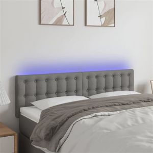 VidaXL Hoofdbord LED 144x5x78/88 cm stof donkergrijs3122045