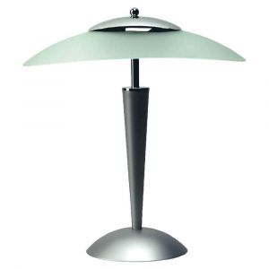 Elba Lampe à Leds Cristal tactile argenté - vasque verre dépoli - 42 x 21 cm