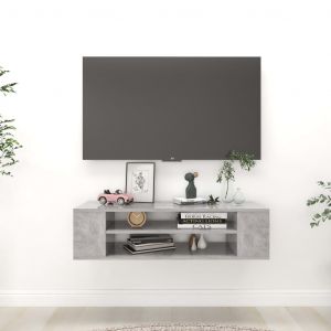 VidaXL Meuble TV suspendu Gris b?ton 100x30x26,5 cm Agglom?r?