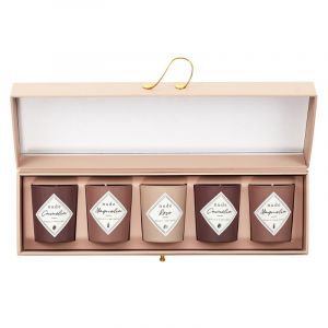 Lot De 5 Bougies Parf &eacute;es coffret 5cm Nude Prix Rose