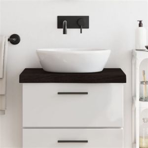 VidaXL Comptoir de salle de bain gris foncé 60x50x6 cm bois traité