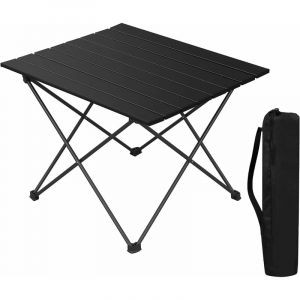 WOLTU Table de Camping Pliante en Aluminium,Table de Voyage léger et Portable, 56x46x40cm, Noir W0ETT0160