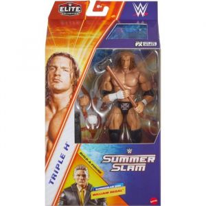 Mattel WWE Figurine articul&eacute;e Triple H SummerSlam de la Collection &Eacute;lite avec Accessoires et &eacute;l&eacute;ment pour Assembler la Figurine de William Regal, Coffret Premium Live Events, JCJ57