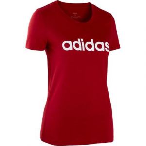 Adidas T-shirts Essentials Linear Slim - Active Maroon / White - S