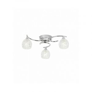 Endon Plafonnier Boyer, chrome et verre, 3 ampoules