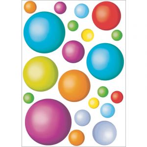 Plage Sticker &eacute;lectrostatique pour vitre, bulles de diff&eacute;rentes couleurs et tailles &agrave; coller sur vitre, 21 cm X 29,7 cm - Multicouleur