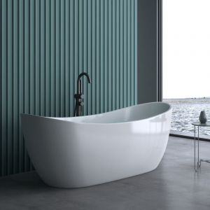 Sogood - Baignoire îlot ovale 180cm blanc Vicenza502 acrylique 180x80x60 - Blanc