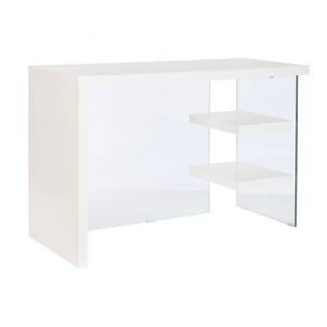 Image de Bureau DKD Home Decor Blanc Transparent Verre Bois MDF 120 x 50 x 76 cm