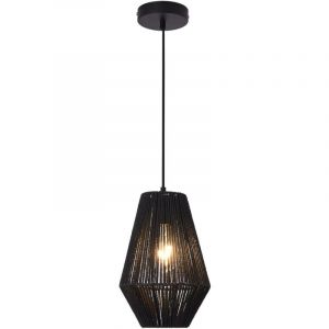 Lustre lampe lumière suspendu suspension métal corde 160 x 20 cm noir lux.pro 03_0007573