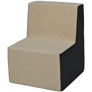 Chaise fauteuil pouf pour chambre d enfant, jeu confort repos beige-gris