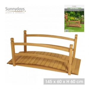 Sunnydays Pont en bois "Mon Jardin" - Marron - L 145 x P 60 x H 60 cm