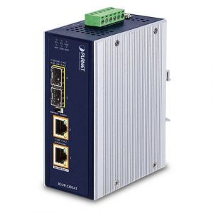 Planet IGUP-2205AT Convert. Industriel 2 fibres SFP 100/1G - 2 Gigabit PoE++ 95W