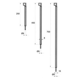 Fapim Verrou aluminium en applique ATLAS L 450mm noir - 3724_23