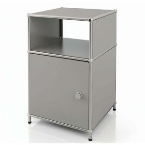 &Eacute;tag&egrave;re m&eacute;tal chrom&eacute; design &eacute;pur&eacute;, Concept Epur&eacute; MK-040, 40 &times; 40 &times; 65 cm, Gris