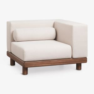 Module D'angle Pour Canap&eacute; Modulaire De Jardin En Acacia Edrien Brun Acacia