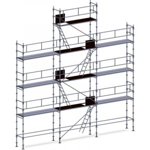 Echafaudage fa&ccedil;adier 88 m&sup2; garde-corps planchers