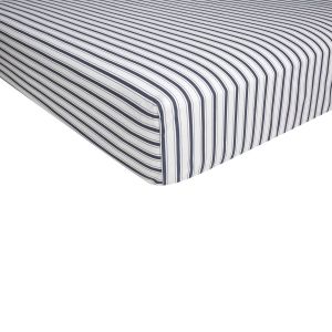 Anne de Solène Drap housse coton bleu foncé 140x190 cm